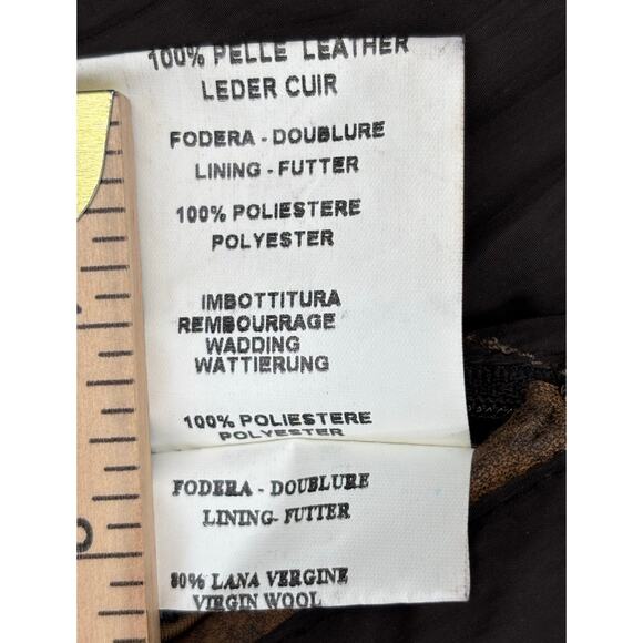 Gimo's Leather Italy Coat Size 44 Rustic Burnished Luxury Mens - Picture 15 of 16